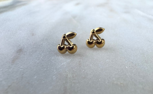 Xsmall Gold cherry earrings