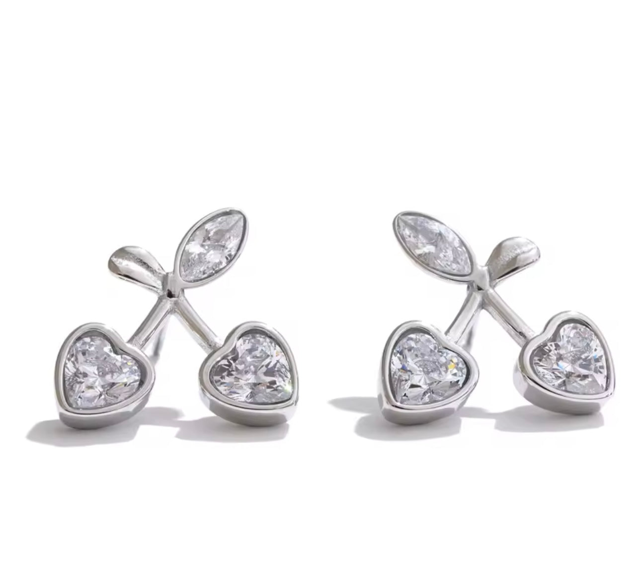 Rhinestone Cherry earrings