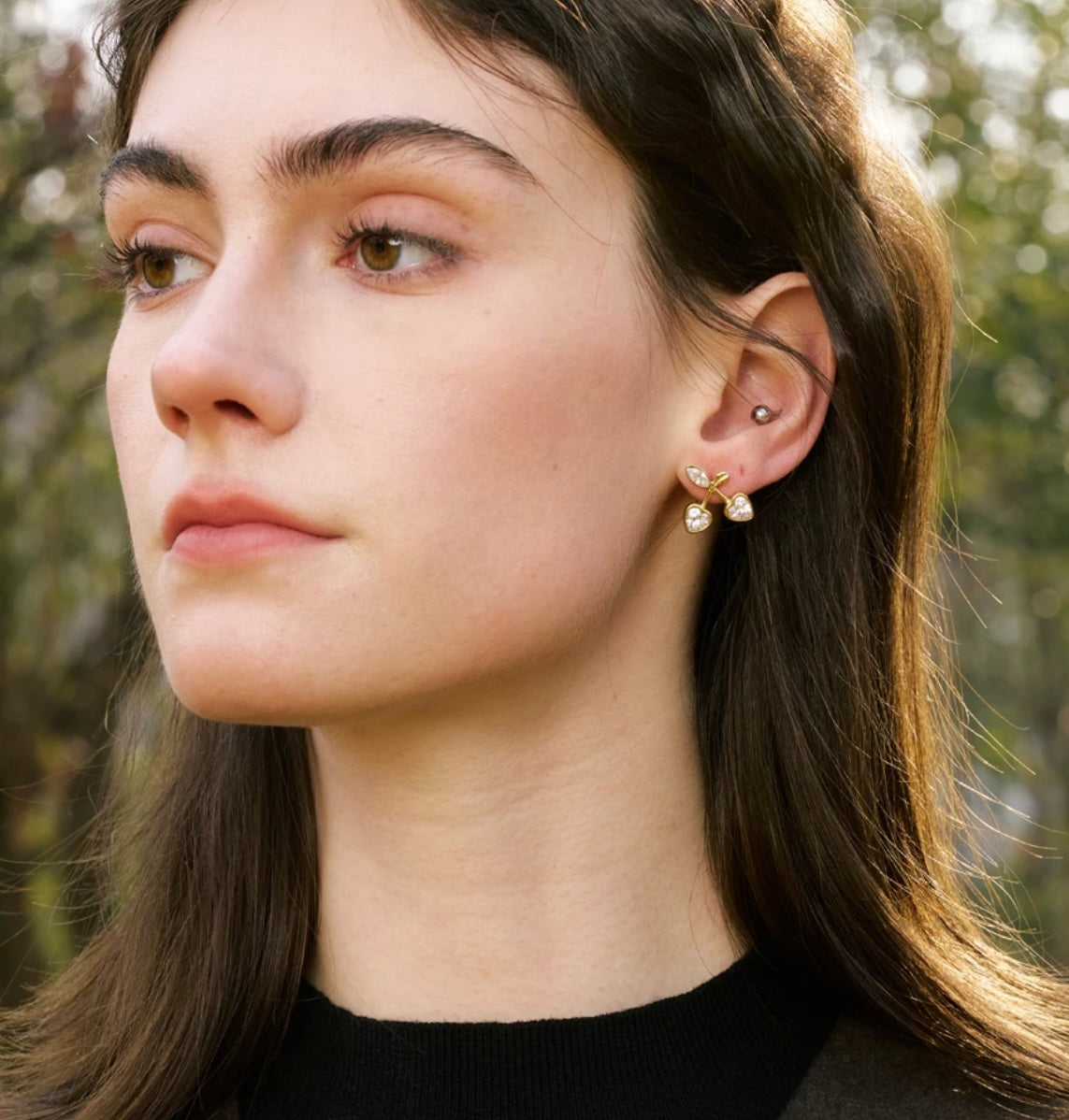 Rhinestone Cherry earrings